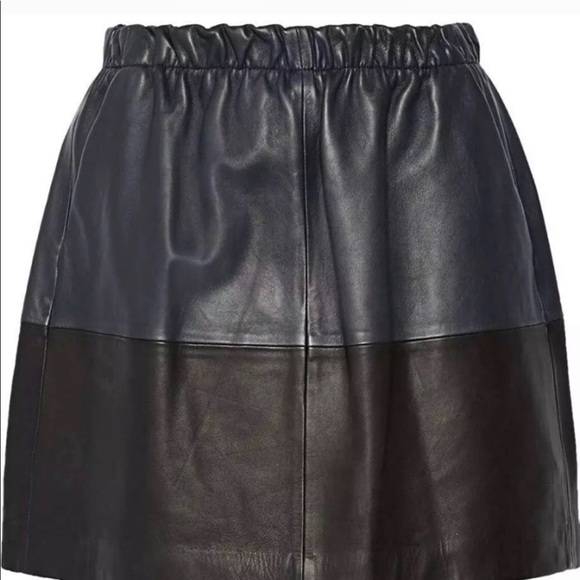Vince leather color block skirt with pockets - Picture 2 of 3